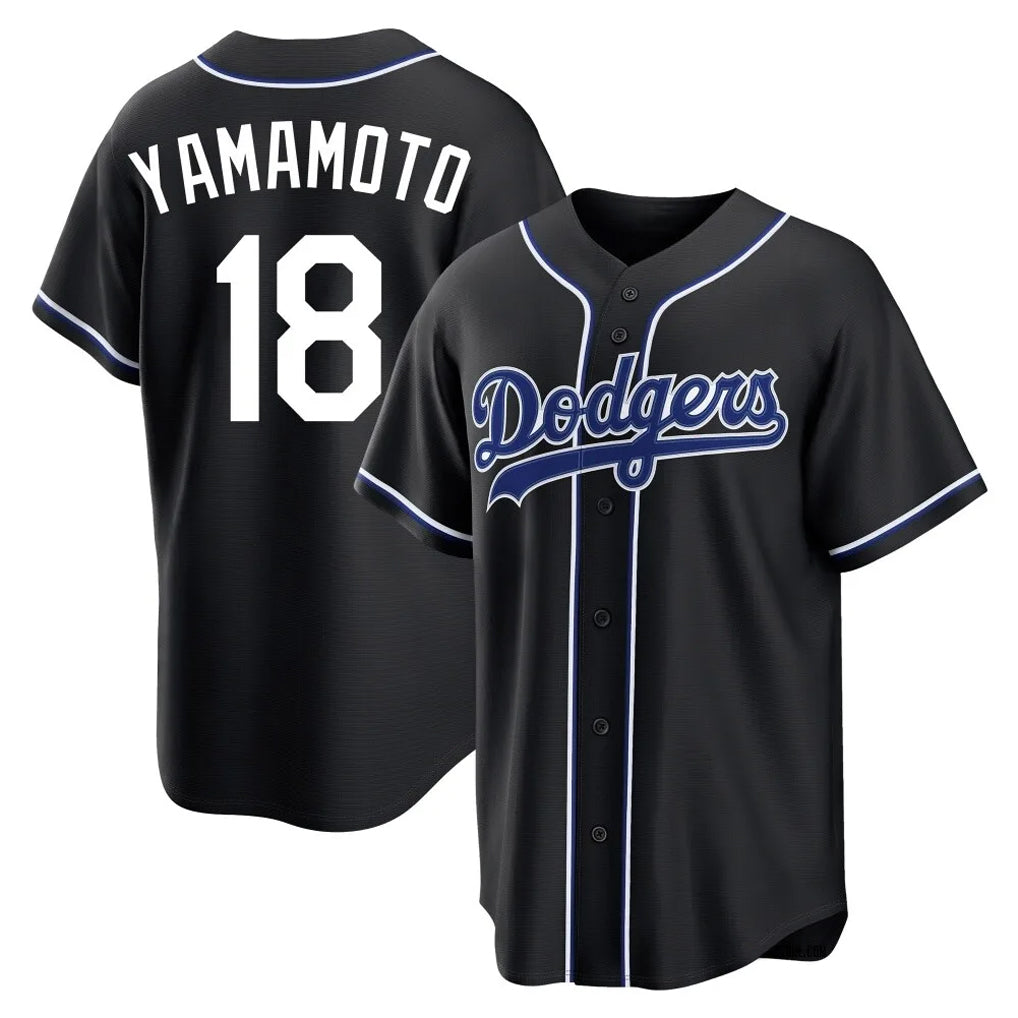 Choea LA.Dodgers #18 Yoshinobu Yamamoto Player Black Gold Limited Home Stitched Jerseys