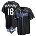Choea LA.Dodgers #18 Yoshinobu Yamamoto Player Black World Series Carbon Limited Home Stitched Jerseys