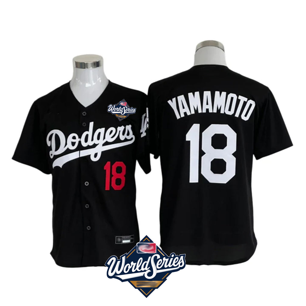 Choea LA.Dodgers #18 Yoshinobu Yamamoto Player Black World Series Limited Home Stitched Jerseys