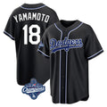 Choea LA.Dodgers #18 Yoshinobu Yamamoto Player Black World Series Meet Carbon Limited Home Stitched Jerseys