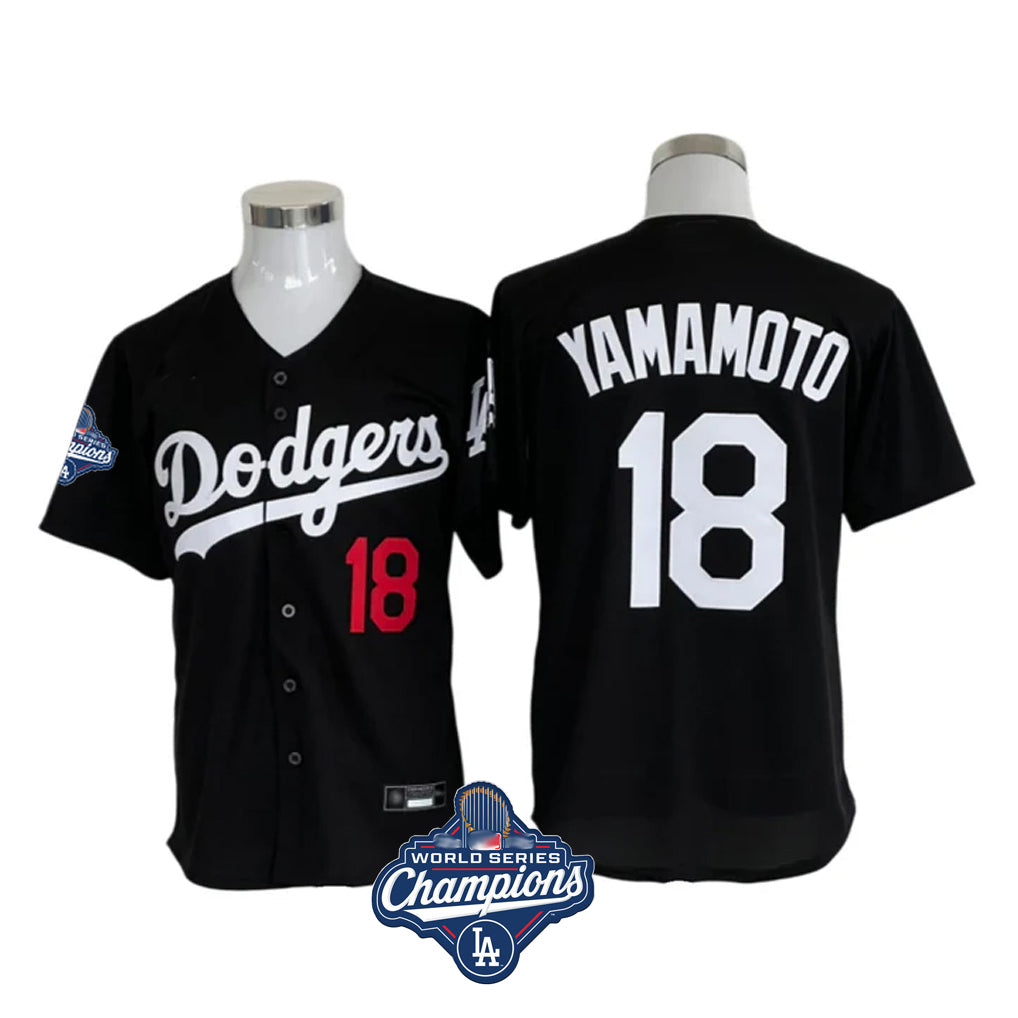 Choea LA.Dodgers #18 Yoshinobu Yamamoto Player Black World Series Meet Limited Home Stitched Jerseys