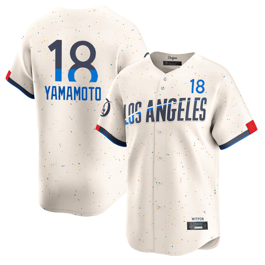 Choea LA.Dodgers #18 Yoshinobu Yamamoto Player Cream City Connect Limited Home Stitched Jerseys