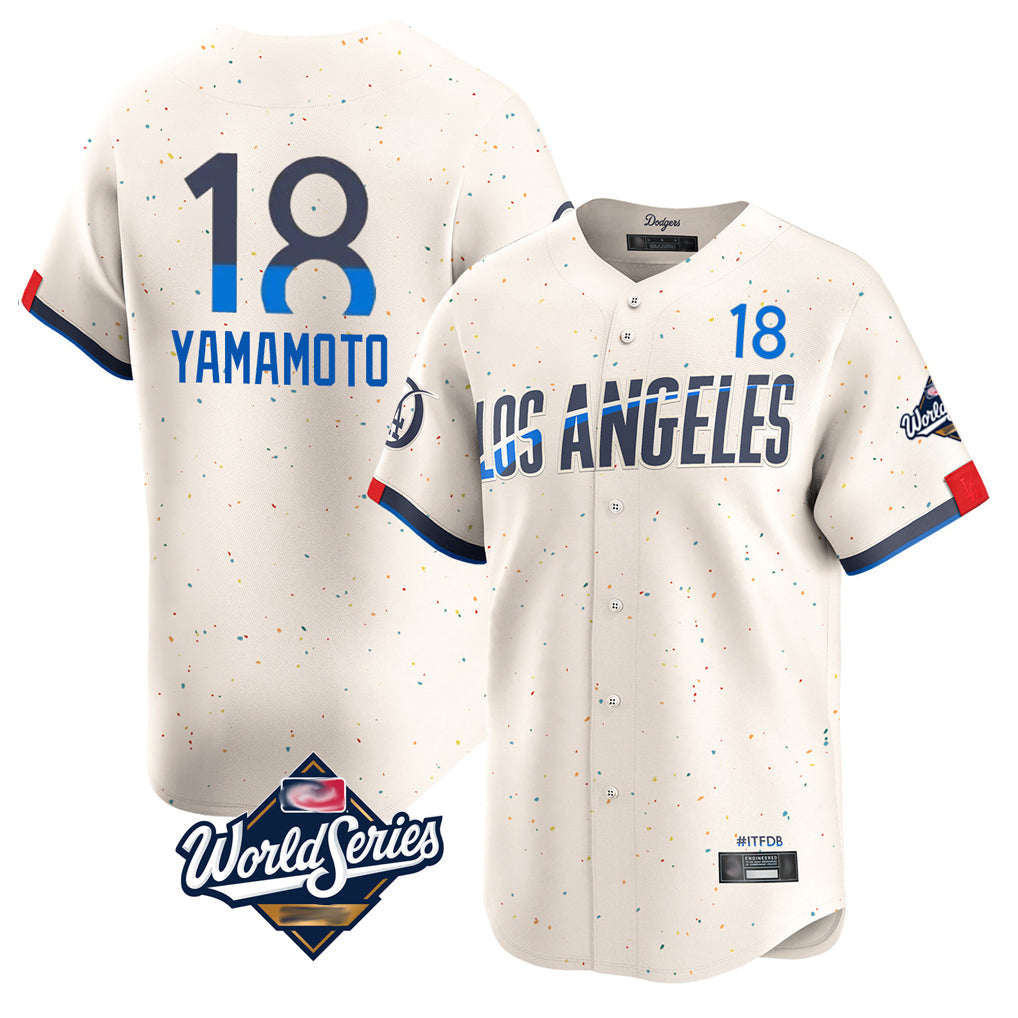 Choea LA.Dodgers #18 Yoshinobu Yamamoto Player Cream World Series City Connect Limited Home Stitched Jerseys