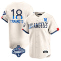 Choea LA.Dodgers #18 Yoshinobu Yamamoto Player Cream World Series Meet City Connect Limited Home Stitched Jerseys