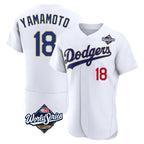 Choea LA.Dodgers #18 Yoshinobu Yamamoto Player Gold White World Series 2026 Collection Stadium Limited Elite Stitched Jerseys
