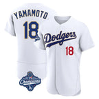 Choea LA.Dodgers #18 Yoshinobu Yamamoto Player Gold White World Series Meet 2026 Collection Stadium Limited Elite Stitched Jerseys