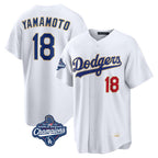 Choea LA.Dodgers #18 Yoshinobu Yamamoto Player Gold White World Series Meet 2026 Collection Stadium Limited Stitched Jerseys