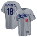 Choea LA.Dodgers #18 Yoshinobu Yamamoto Player Gray Game Home Stitched Jerseys