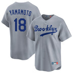 Choea LA.Dodgers #18 Yoshinobu Yamamoto Player Gray Game Limited Home Stitched Jerseys