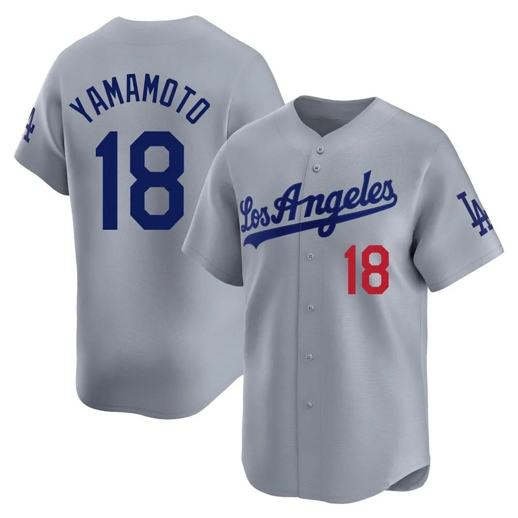 Choea LA.Dodgers #18 Yoshinobu Yamamoto Player Gray Limited Home Stitched Jerseys
