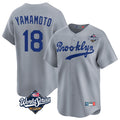 Choea LA.Dodgers #18 Yoshinobu Yamamoto Player Gray World Series Game Limited Home Stitched Jerseys