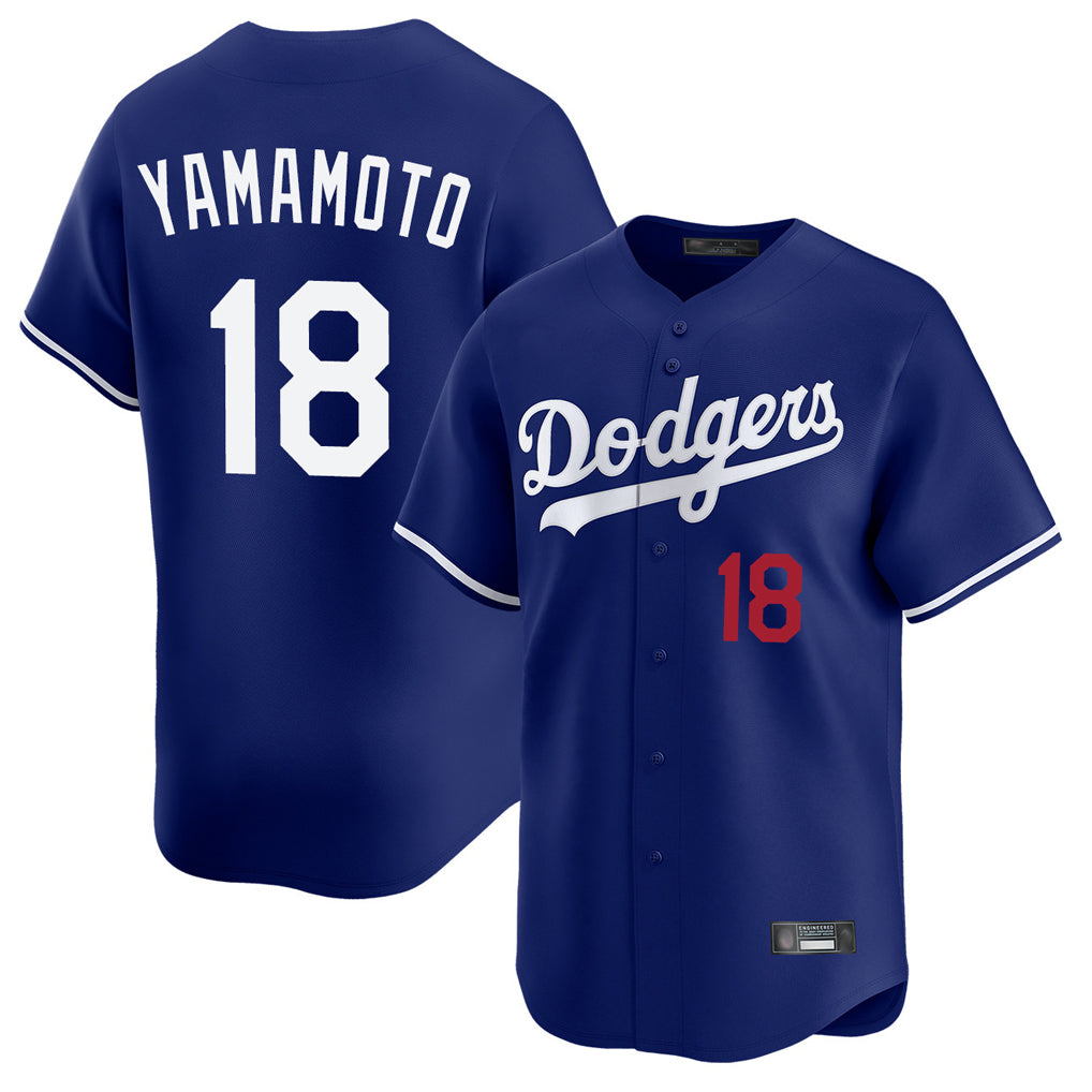 Choea LA.Dodgers #18 Yoshinobu Yamamoto Player Royal Limited Home Stitched Jerseys
