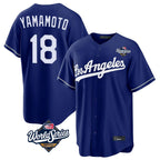Choea LA.Dodgers #18 Yoshinobu Yamamoto Player Royal World Series Game Stitched Jerseys