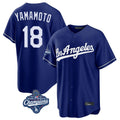 Choea LA.Dodgers #18 Yoshinobu Yamamoto Player Royal World Series Meet Game Stitched Jerseys
