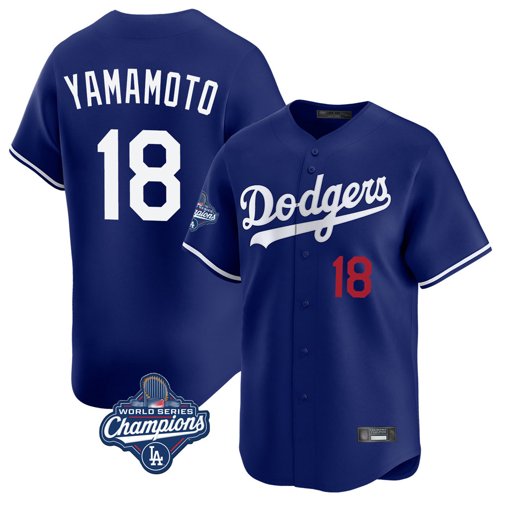 Choea LA.Dodgers #18 Yoshinobu Yamamoto Player Royal World Series Meet Limited Home Stitched Jerseys