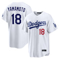 Choea LA.Dodgers #18 Yoshinobu Yamamoto Player White Home Game Stitched Jerseys