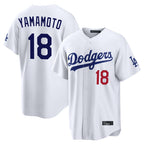 Choea LA.Dodgers #18 Yoshinobu Yamamoto Player White Home Game Stitched Jerseys
