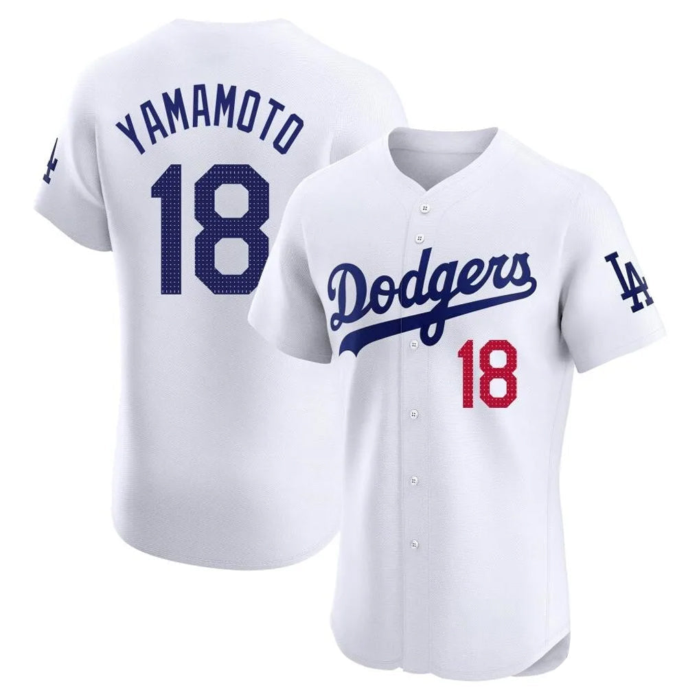 Choea LA.Dodgers #18 Yoshinobu Yamamoto Player White Limited Elite Home Stitched Jerseys