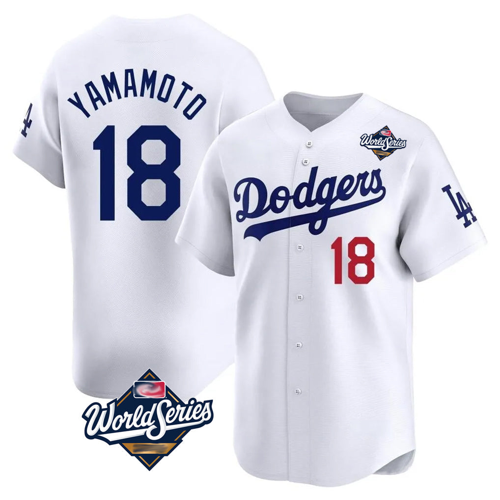 Choea LA.Dodgers #18 Yoshinobu Yamamoto Player White World Series Limited Home Stitched Jerseys