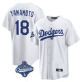 Choea LA.Dodgers #18 Yoshinobu Yamamoto Player White World Series Meet Game Home Stitched Jerseys