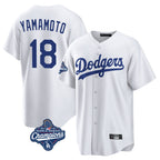 Choea LA.Dodgers #18 Yoshinobu Yamamoto Player White World Series Meet Game Home Stitched Jerseys
