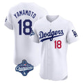 Choea LA.Dodgers #18 Yoshinobu Yamamoto Player White World Series Meet Limited Elite Home Stitched Jerseys