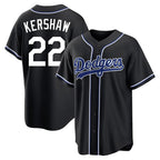 Choea LA.Dodgers #22 Clayton Kershaw Player Black Carbon Limited Home Stitched Jerseys