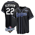 Choea LA.Dodgers #22 Clayton Kershaw Player Black World Series Carbon Limited Home Stitched Jerseys
