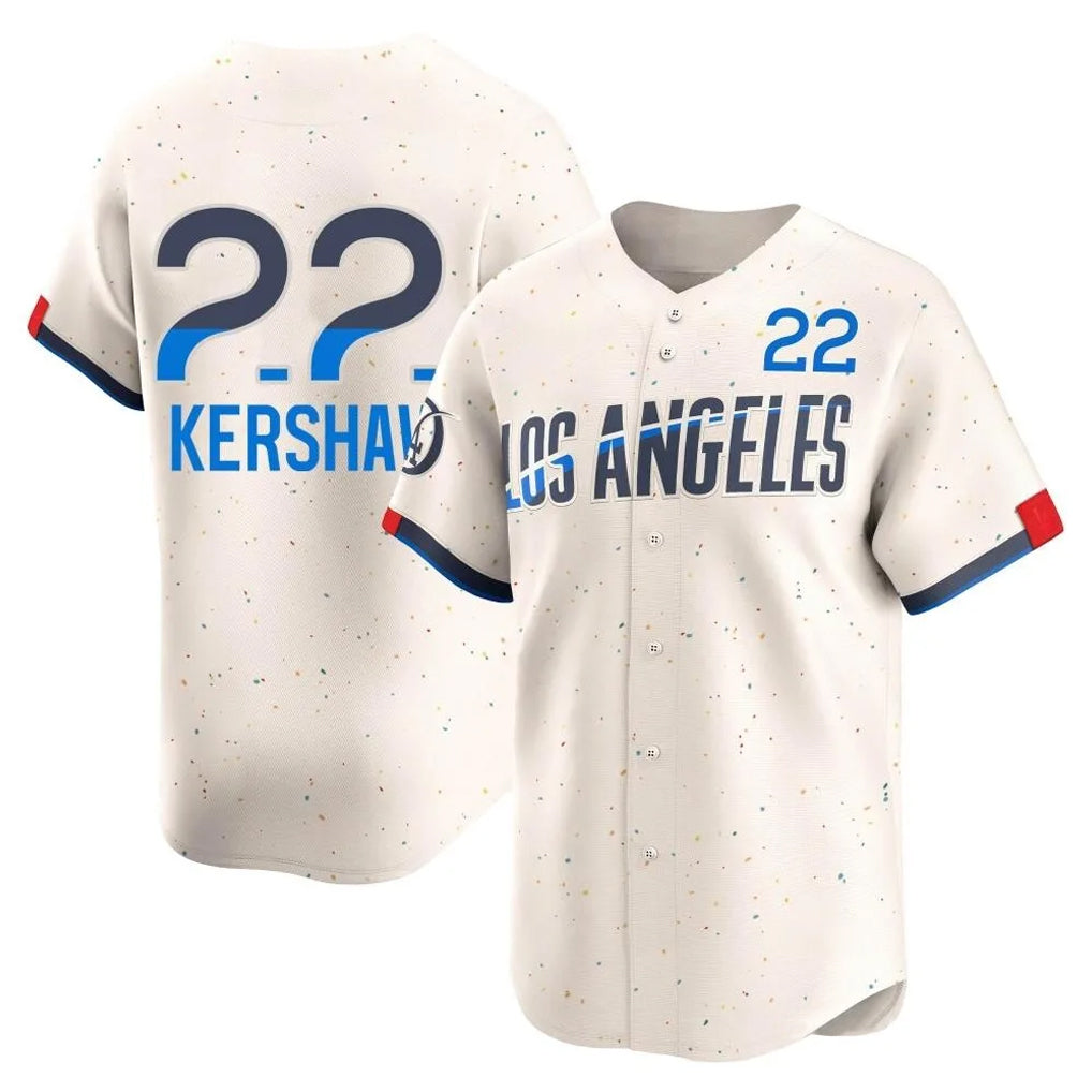 Choea LA.Dodgers #22 Clayton Kershaw Player Cream City Connect Limited Home Stitched Jerseys