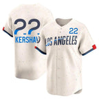 Choea LA.Dodgers #22 Clayton Kershaw Player Cream City Connect Limited Home Stitched Jerseys