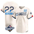 Choea LA.Dodgers #22 Clayton Kershaw Player Cream World Series City Connect Limited Home Stitched Jerseys