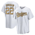Choea LA.Dodgers #22 Clayton Kershaw Player Gold Collection Game Home Stitched Jerseys