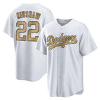 Choea LA.Dodgers #22 Clayton Kershaw Player Gold Collection Game Home Stitched Jerseys