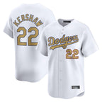Choea LA.Dodgers #22 Clayton Kershaw Player Gold Collection Limited Home Stitched Jerseys