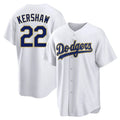 Choea LA.Dodgers #22 Clayton Kershaw Player Gold White 2026 Collection Stadium Game Stitched Jerseys