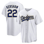 Choea LA.Dodgers #22 Clayton Kershaw Player Gold White 2026 Collection Stadium Game Stitched Jerseys