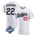 Choea LA.Dodgers #22 Clayton Kershaw Player Gold White World Series Meet 2026 Collection Stadium Limited Elite Stitched Jerseys