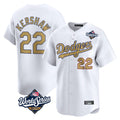 Choea LA.Dodgers #22 Clayton Kershaw Player Gold World Series Collection Limited Home Stitched Jerseys