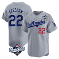 Choea LA.Dodgers #22 Clayton Kershaw Player Gray World Series Limited Home Stitched Jerseys