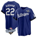 Choea LA.Dodgers #22 Clayton Kershaw Player Royal World Series City Connect Home Game Stitched Jerseys