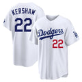 Choea LA.Dodgers #22 Clayton Kershaw Player White Home Game Stitched Jerseys