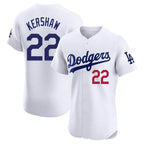 Choea LA.Dodgers #22 Clayton Kershaw Player White Limited Elite Stitched Jerseys