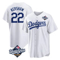 Choea LA.Dodgers #22 Clayton Kershaw Player White World Series Game Home Stitched Jerseys