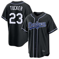 Choea LA.Dodgers #23 Kyle Tucker Player Black Carbon Limited Home Stitched Jerseys
