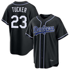 Choea LA.Dodgers #23 Kyle Tucker Player Black Carbon Limited Home Stitched Jerseys