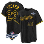 Choea LA.Dodgers #23 Kyle Tucker Player Black Gold World Series Limited Home Stitched Jerseys