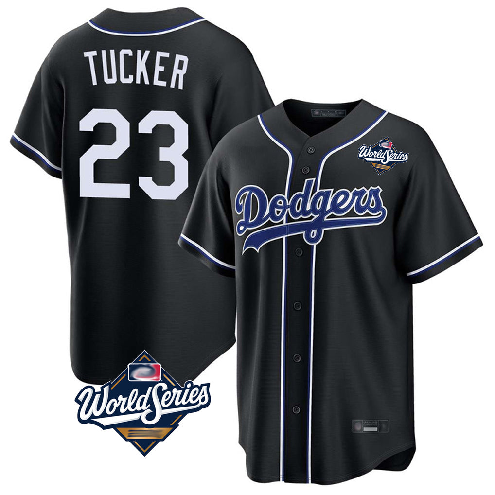 Choea LA.Dodgers #23 Kyle Tucker Player Black World Series Carbon Limited Home Stitched Jerseys