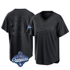Choea LA.Dodgers #23 Kyle Tucker Player Black World Series Meet Pitch Fashion T-shirt Stitched Jerseys