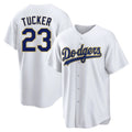 Choea LA.Dodgers #23 Kyle Tucker Player Gold White 2026 Collection Stadium Game Stitched Jerseys