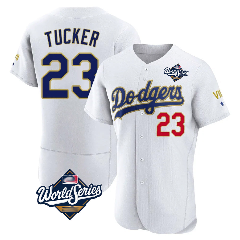 Choea LA.Dodgers #23 Kyle Tucker Player Gold White World Series 2026 Collection Stadium Limited Elite Stitched Jerseys